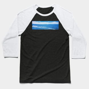 Waves of the blue sea. Horizon and sky with clouds. Picture from photo Baseball T-Shirt